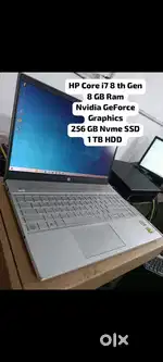 HP Pavilion Core i7 8 th Gen 8 GB Ram 256GBSSD 1 TBHDD  Nvidia GeForce