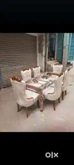 6 seater dining table teak wood Indian sagwan 
Full lining Marvel to