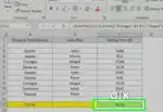 Excel data entry