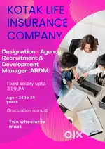 Noida/Delhi/Kotak life insurance/Agency Manager/Field sales/age 24to39