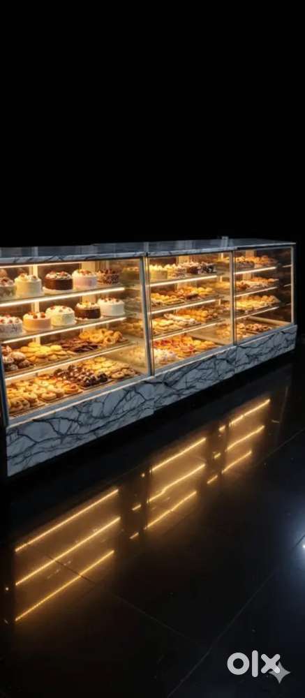 Bakery cake sweet glass display counter