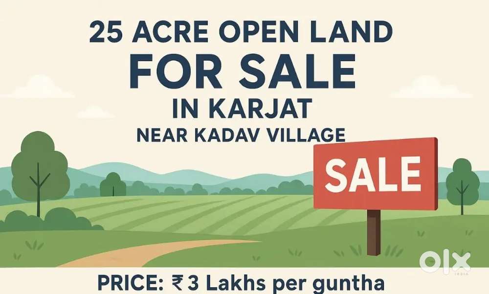 Available 25 acres for sale in Karjat 3L per gunthe