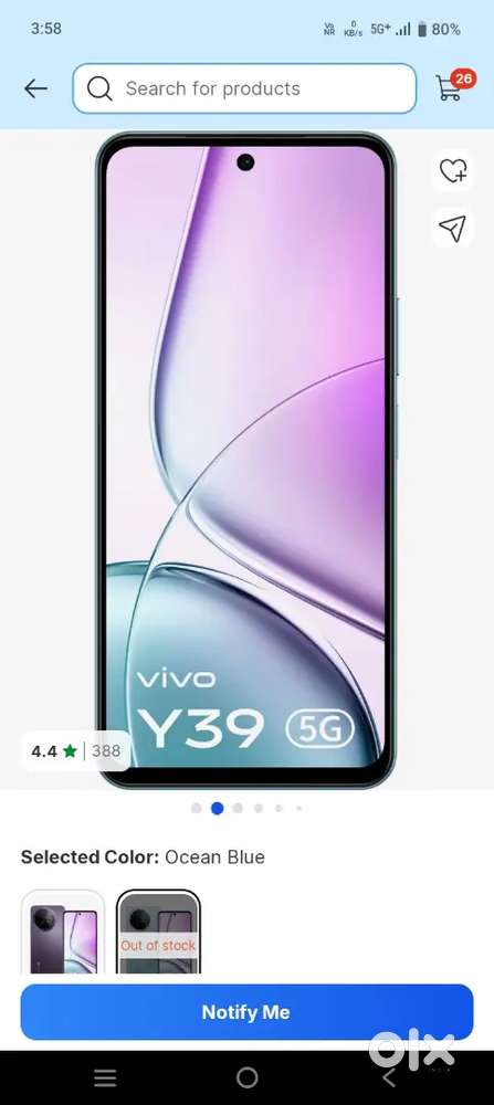 Vivo y39 5g 8Ram 128Gb