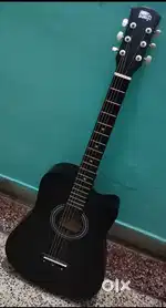 Intern INT-38C-BK Acoustic Guitar lined wood rosewood right hand