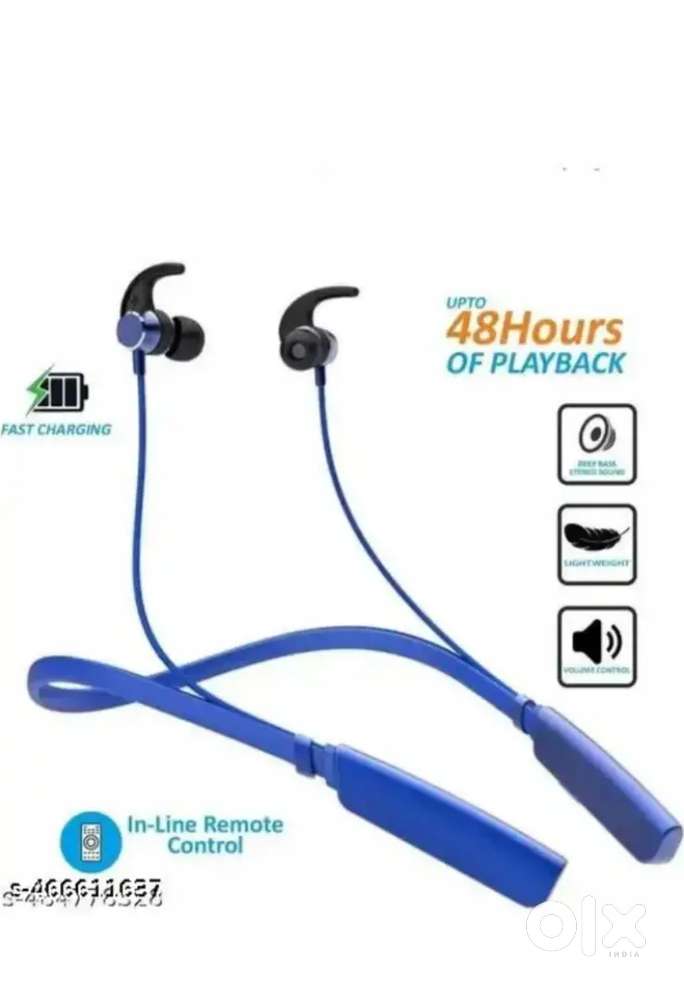 Wireless bluetooth neckband with mic. 220mah Battery