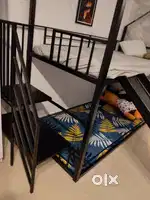 Metal bunk bed with slide black