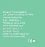 Wanted male (picker&loader)Nallagandla  Hyd