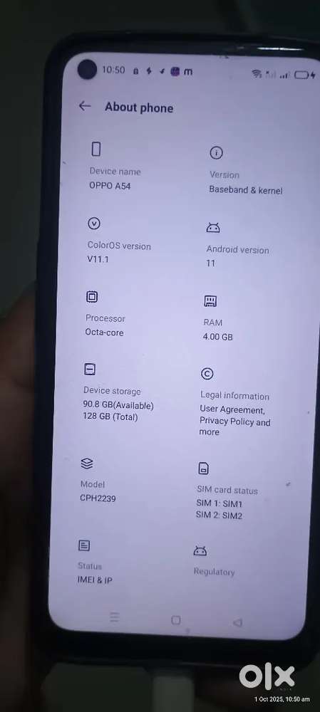 Oppo A54 4gb+128gb urgent sell