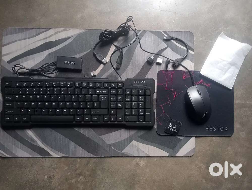 Keyboard, mouse,c type otg ,otg adapter, mouse pad and normal type otg
