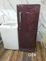 Whirlpool single door refrigerator and Godrej top load washing machine