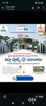 HMDA TGTERA OPEN PLOTS AT 9K NEAR YACHARAM BANKLOAN AVAILABLE
