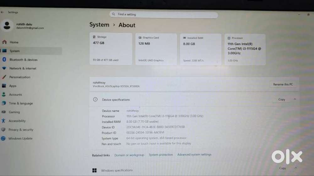 ASUS VivoBook  (Model X515EA)