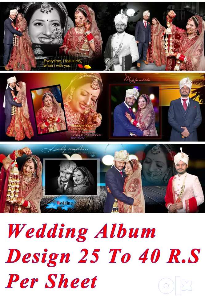 I'm Photoshop Weding Album designer 30 rupesh per sheets