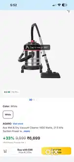 Agaro vaccum cleaner