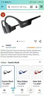 SHOKZ openeun bone conduction sports headphones.