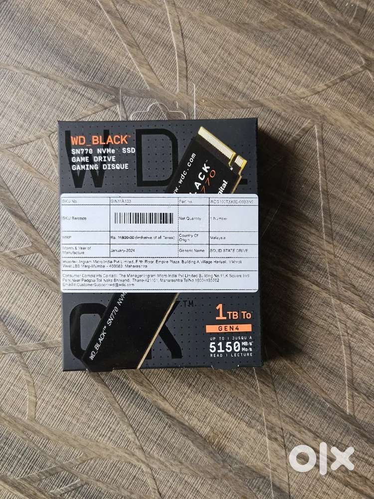 Micron WD Black 1TB m.2 SSD NVME Gen4 Gen5 for Gaming Editing PC CPU