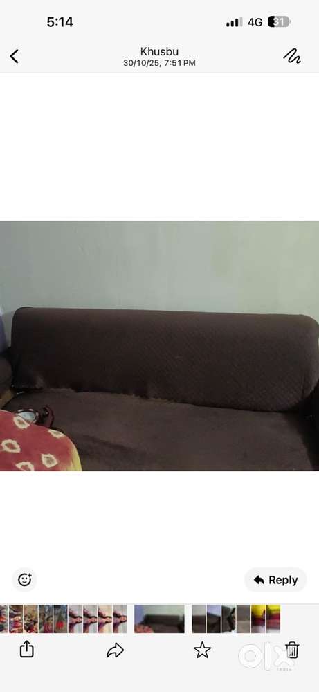 3 sitter sofa + 2 wooden chairs