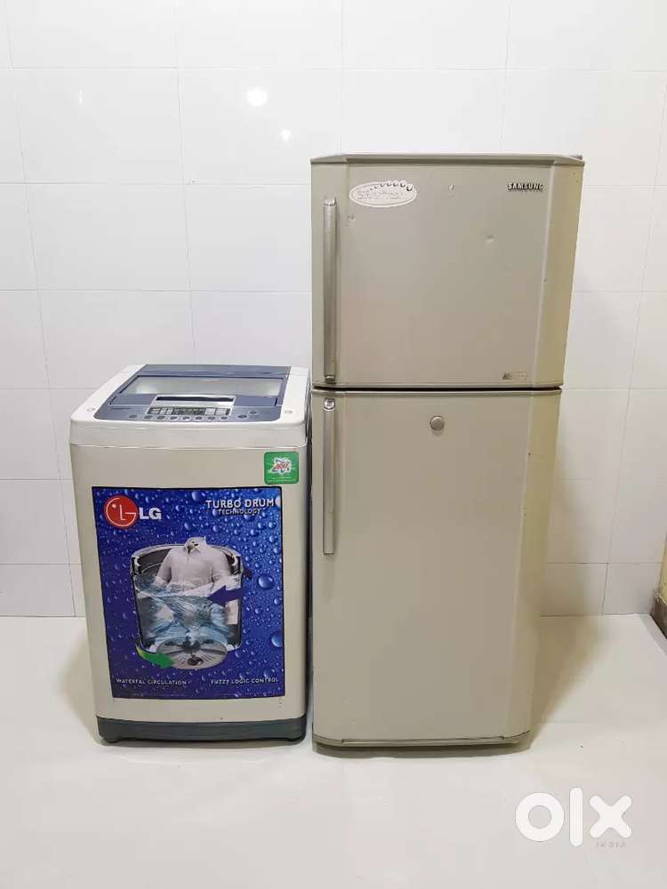 Samsung 250trs double door refrigerator and lg washing machine