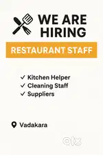 Restaurant suppliers, cleaning Staff's Needed