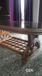Five seater sofa set with matching glass top table