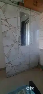 3-Door Wooden Cupboard with Mirror for Sale