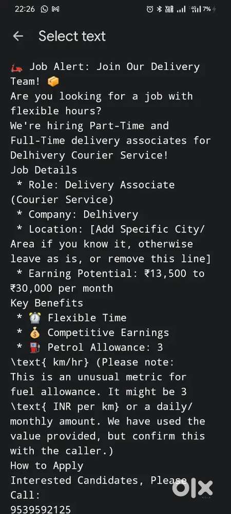 Delivery jobs palakkad