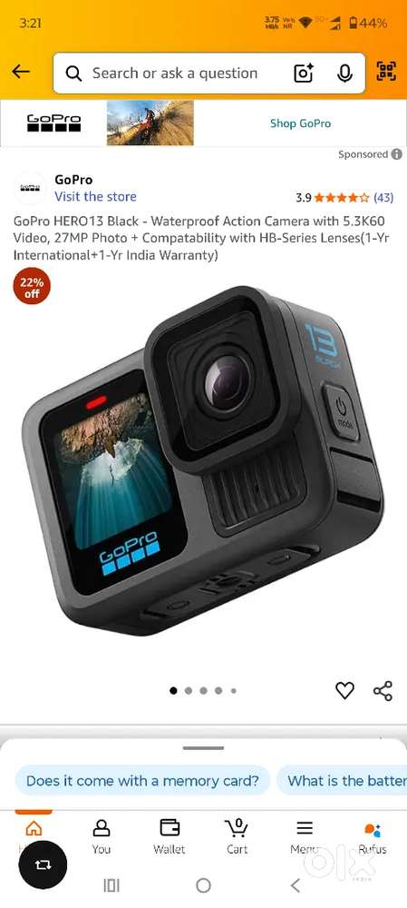 Go pro unused 13 pro with new all accessories