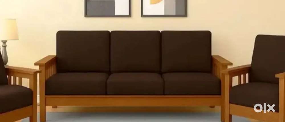 1 lagre cushion sofa and 2 cushions chairs