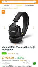 Marshall Head phone worth ₹20,000