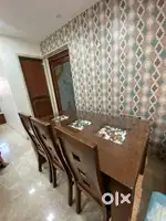 6-Seater Solid Wood Dining Table Set