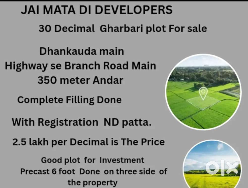 . 30 Decimal Gharbhari plot for sale