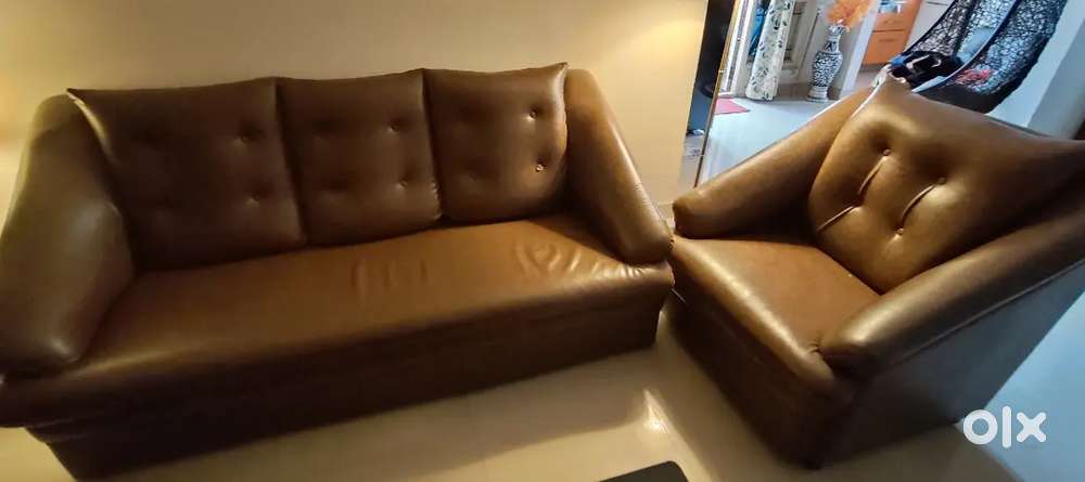 New Sofa 3 seater and 1 single seater, with new leather cover