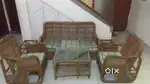 Cane Sofa Set 3seater + 2 seater + 2 side 5tables and 1 center table