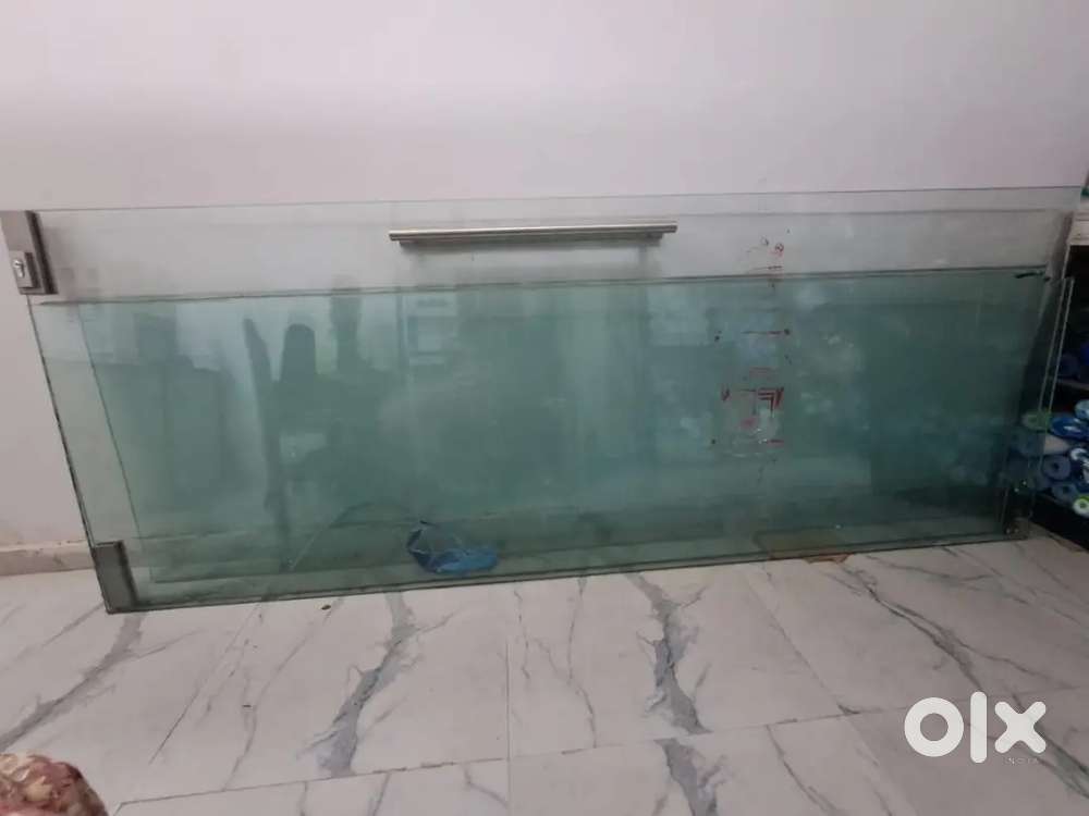 Glass door with motor