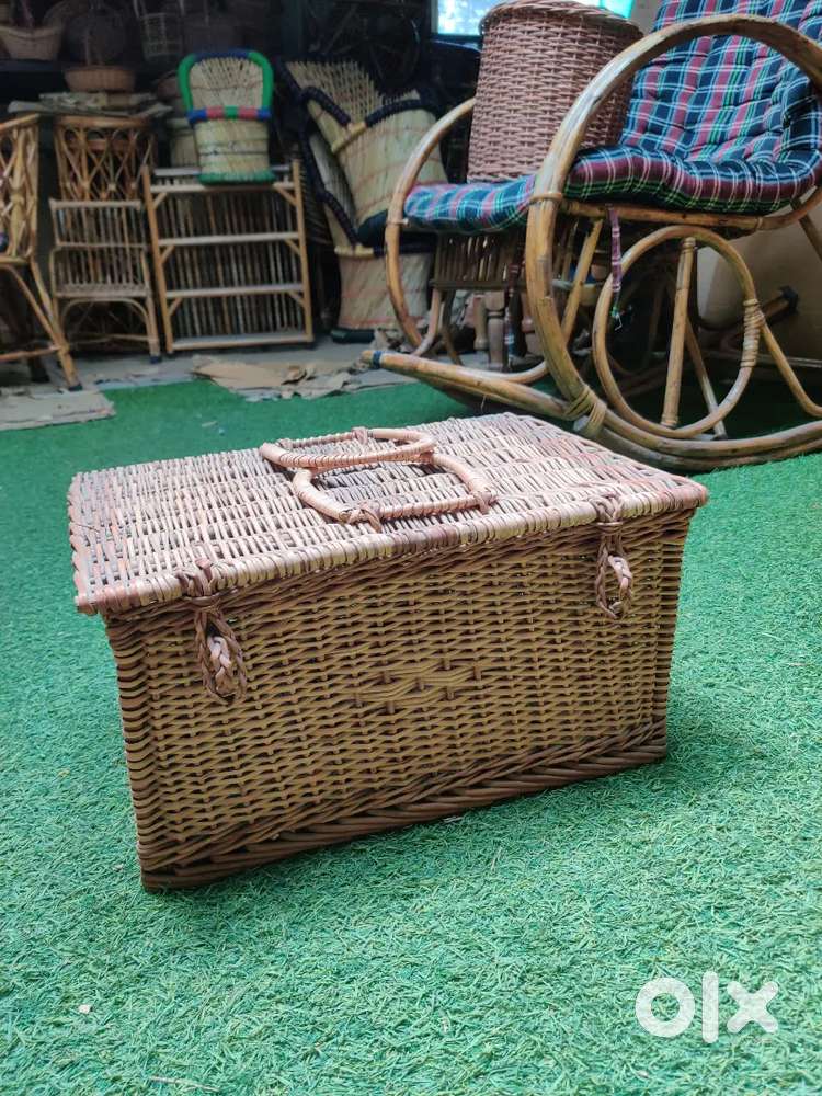Picnic Basket Bamboo Baskets Pidha Natural Bamboo mudda Iron Stool
