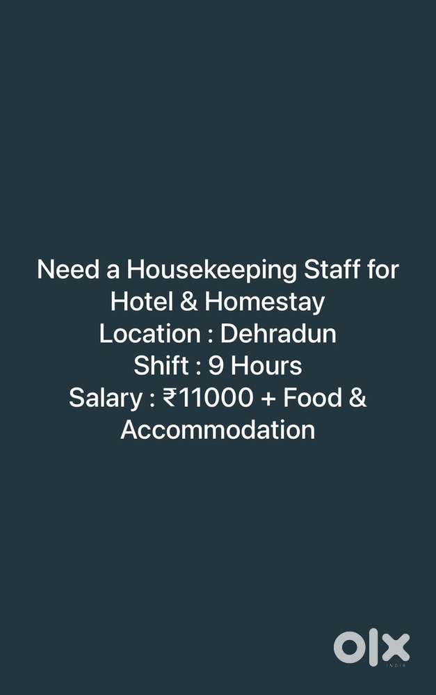 Required a Housekeeping Staff for Hotel & Homestay