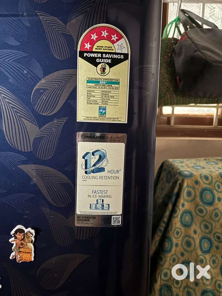 Single Door  Whirlpool  4 star with stand