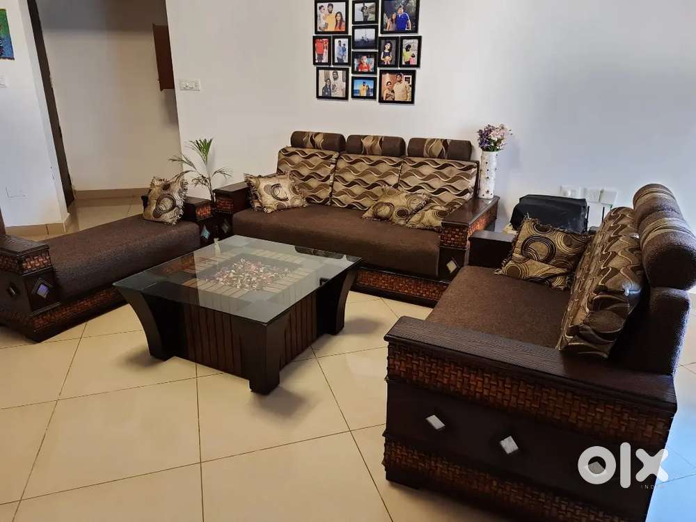 7 seater wooden sofa