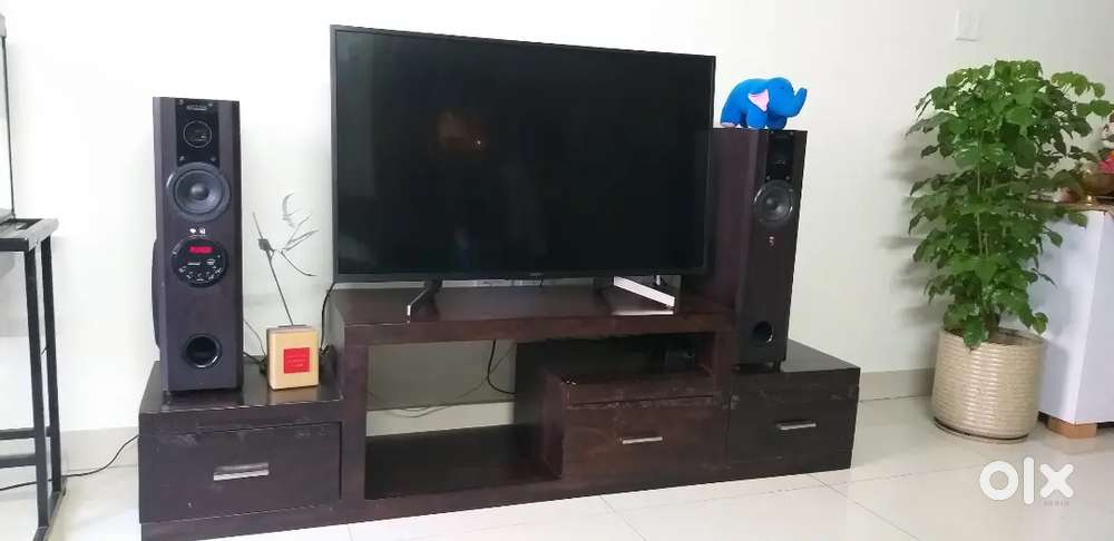 Solid wood TV unit