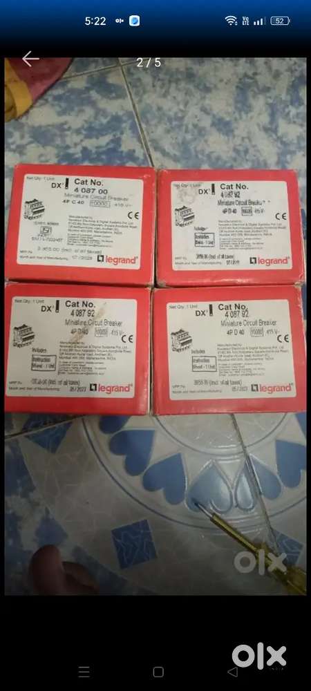 MCB 4 pole breaker 40 arms