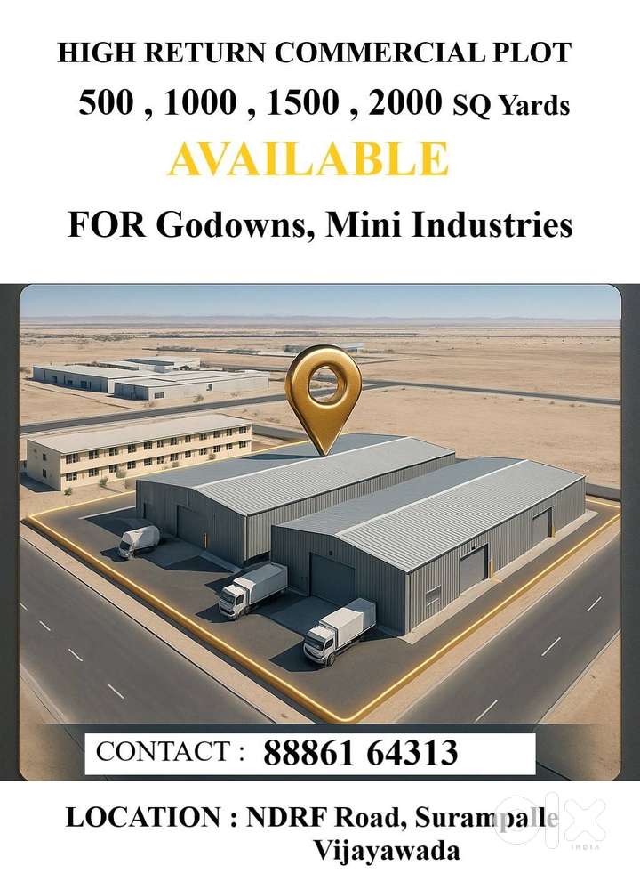 2000  చ. గజ గోడౌన్ కోసం స్థలం అమ్మకానికి or  లీజుకు ఇవబడను