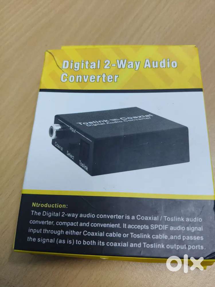 Optical to Coaxial 2 way Bidirectional Audio Converter with Cables