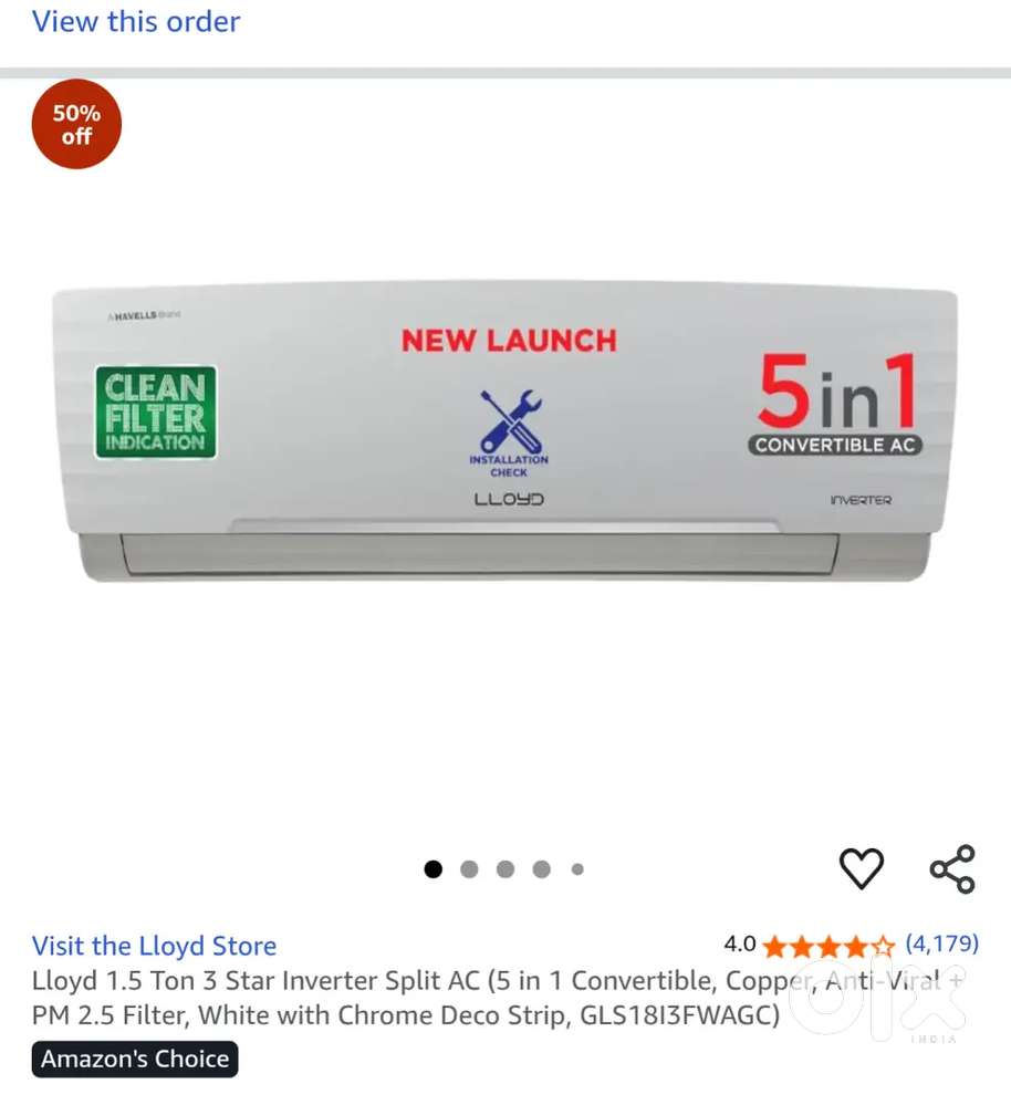Lloyds 1.5 ton split AC