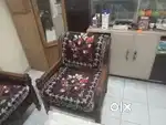 Vintage Solid Wood Sofa Set (3+1+1) – Excellent Condition