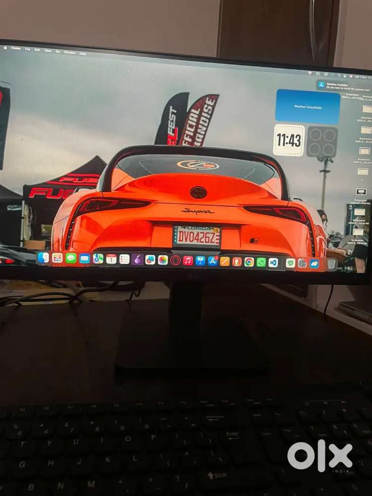 Apple mac mini, LG 4k monitor, wireless keyboard, mouse.