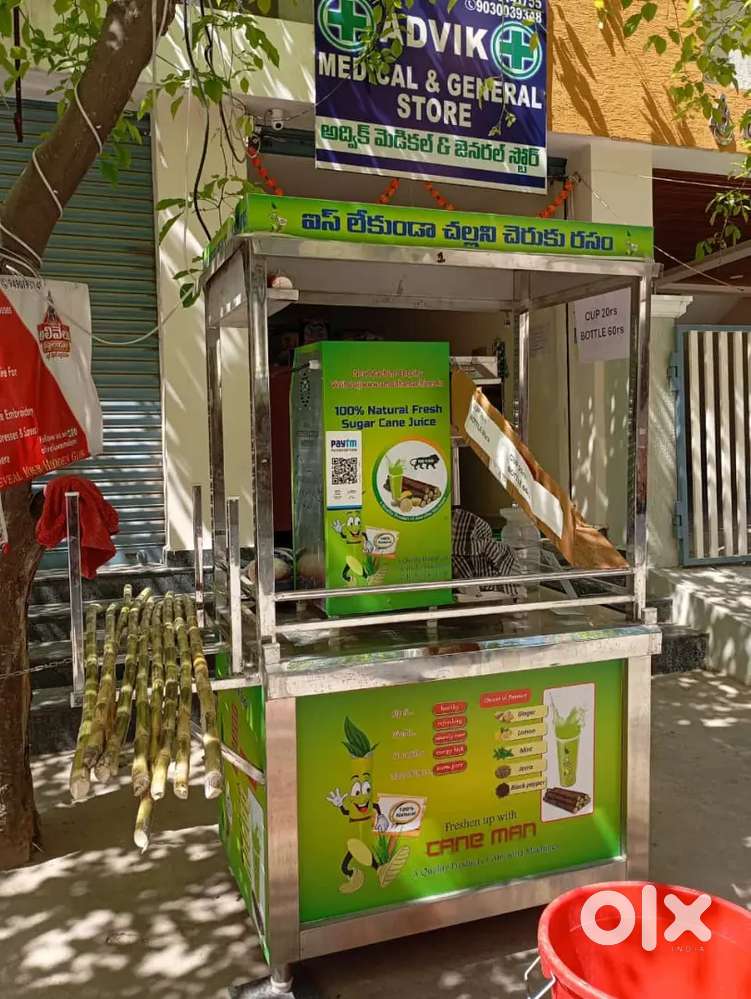 Sugarcane machine along with Stainless steel counter