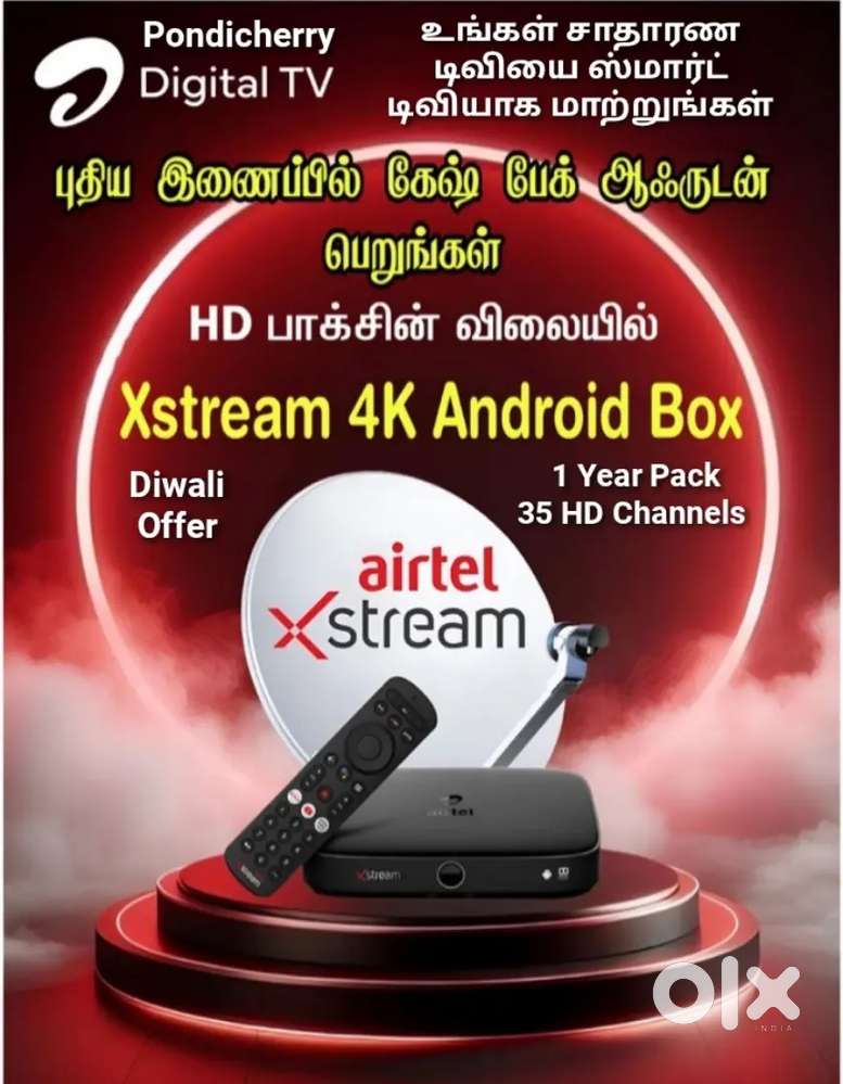AIRTEL XSTREAM 4K ANDROID SETTOP BOX WITH 1 YEAR PLAN ! DIWALI OFFER !