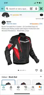 Rynox Tornado Pro 4 Jacket - CE