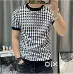 STI Men's Houndstooth Regular Round Multicolor Tshirts
