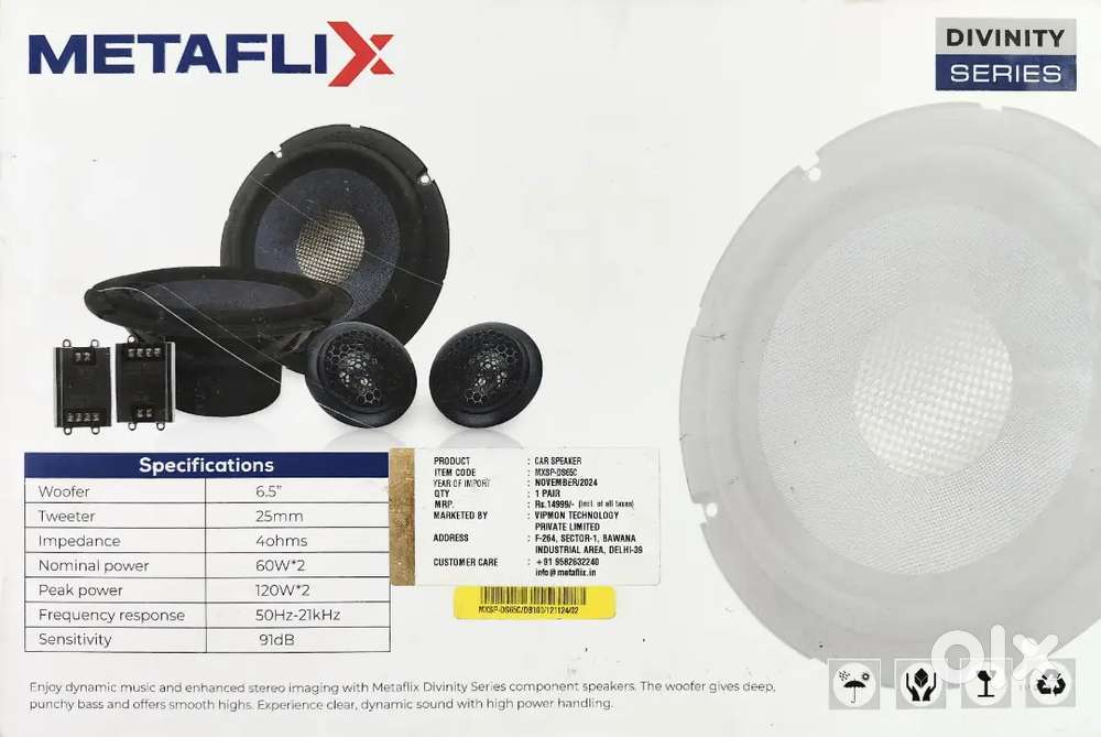 Car Speakers - Metaflix 4 qty with Tutor